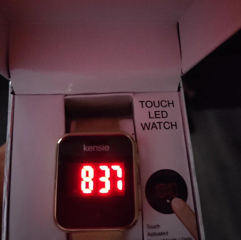 NIB Kenzie Gold Touch LED Watch